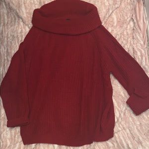 Chunky turtle neck red sweater!
